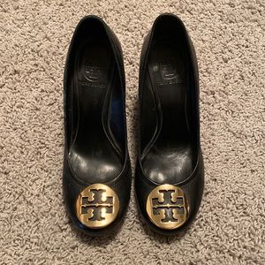 Tory Burch black leather heels